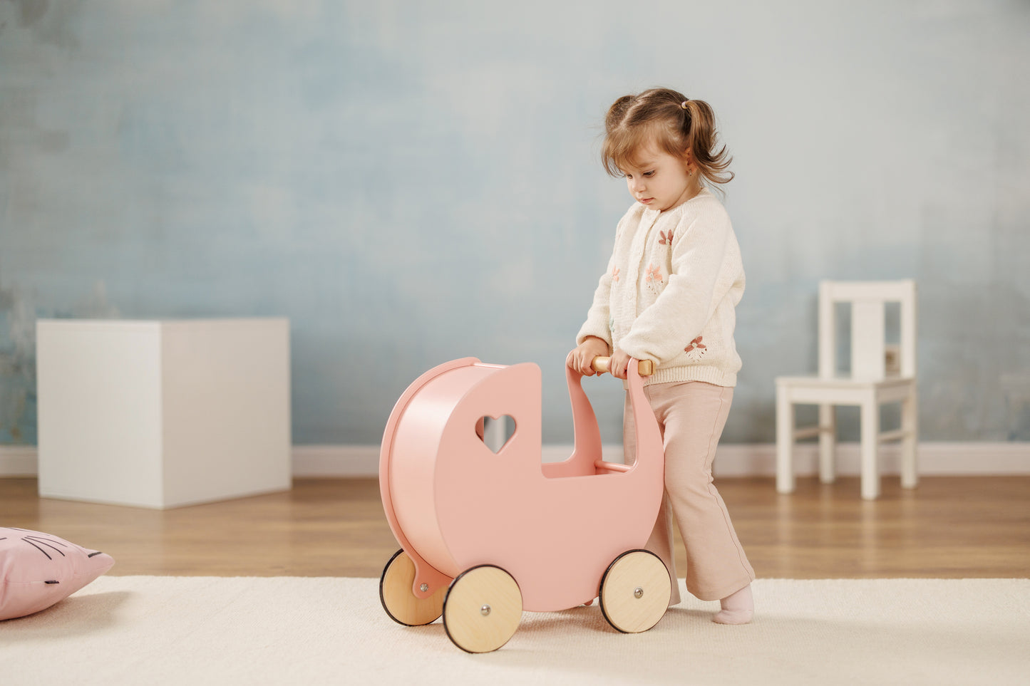 Traditional Doll Stroller Light Pink