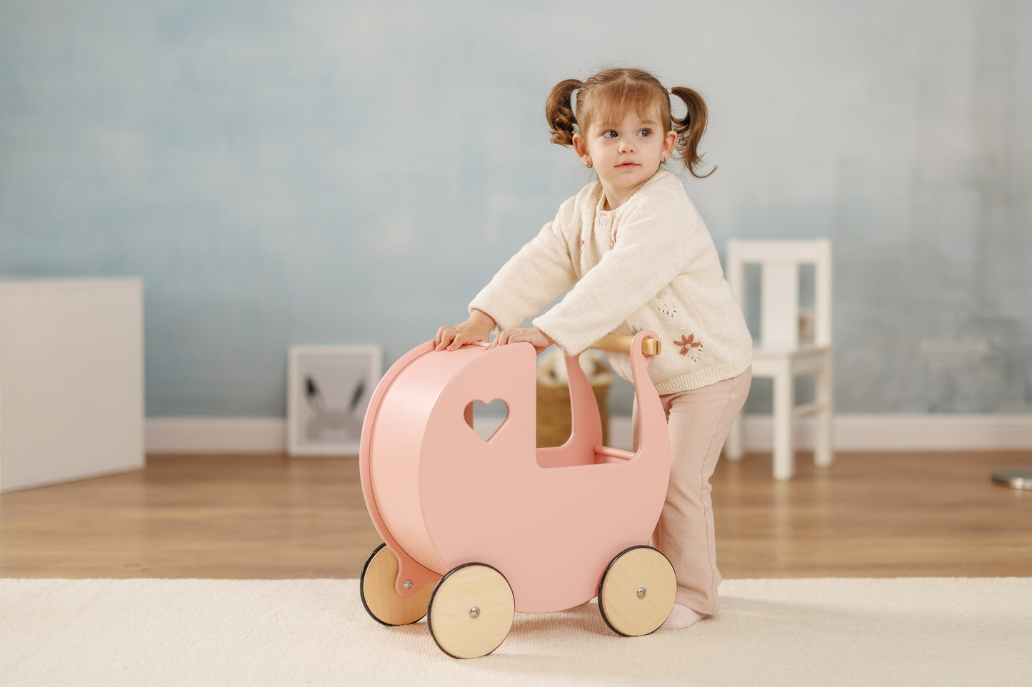 Traditional Doll Stroller Light Pink