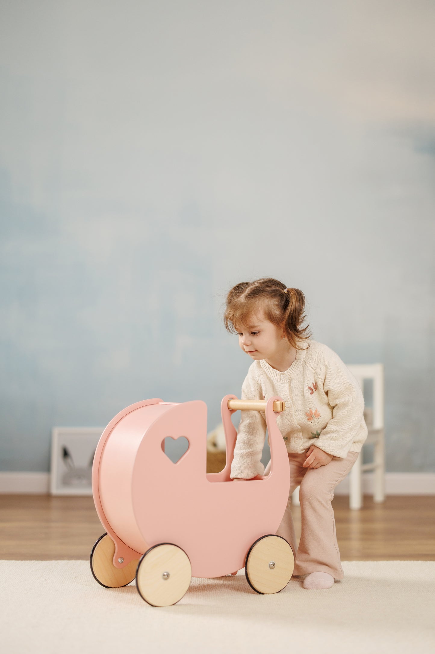 Traditional Doll Stroller Light Pink