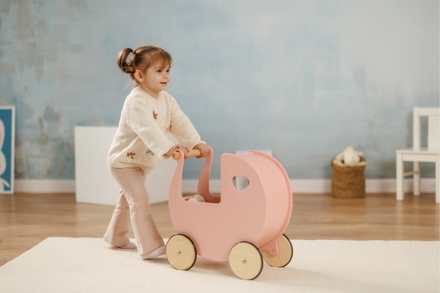 Traditional Doll Stroller Light Pink