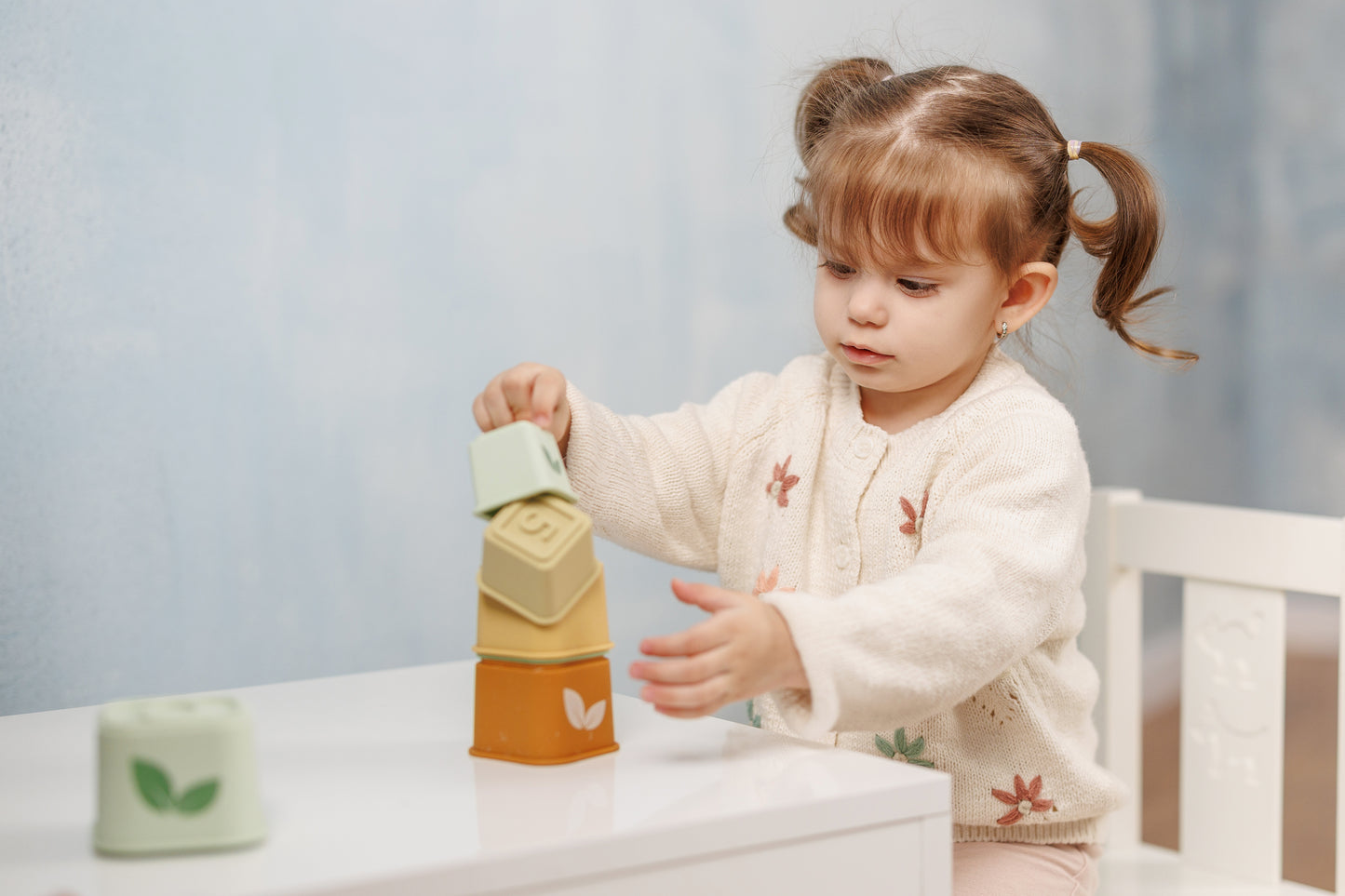 Silicone Stacking Tower Green