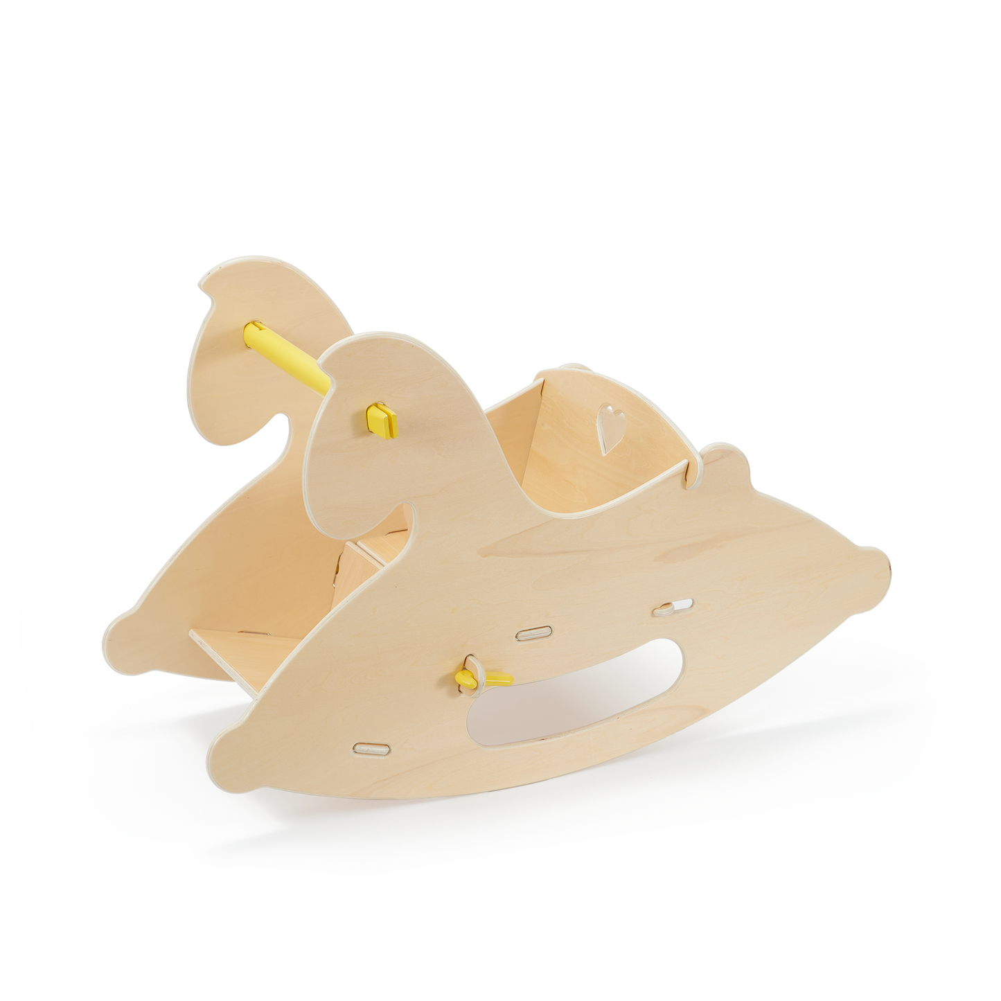 Wooden Rocking Horse - Natural + Yellow Hook 129 C