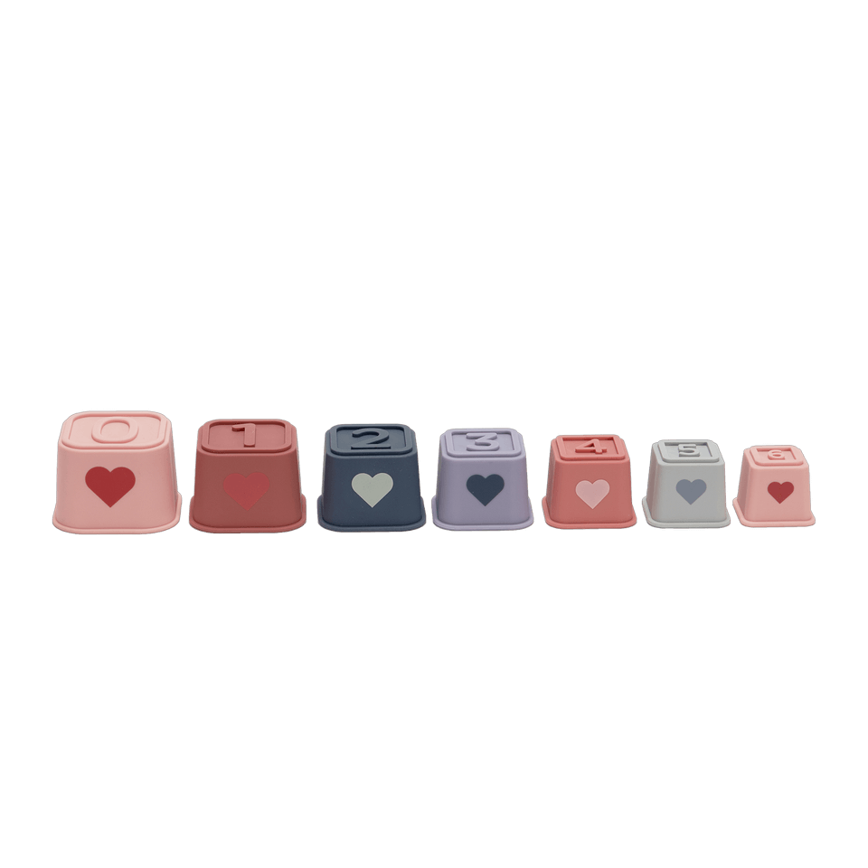 Silicone Stacking Tower Pink