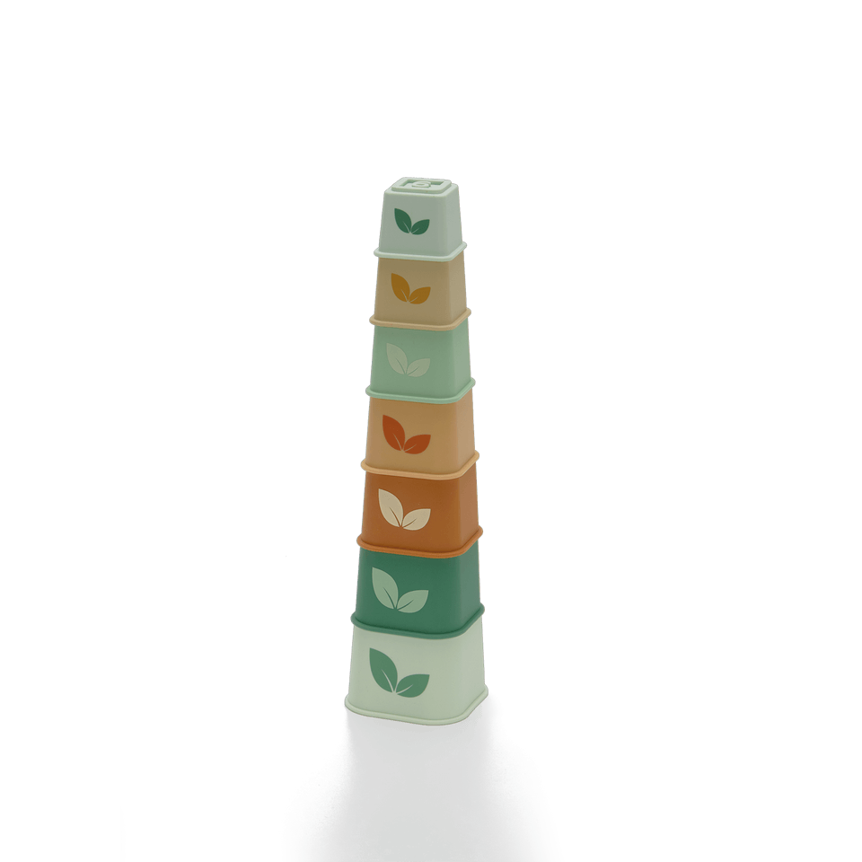 Silicone Stacking Tower Green