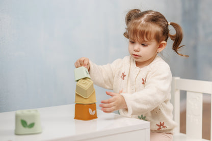 Silicone  Stacking Tower Green