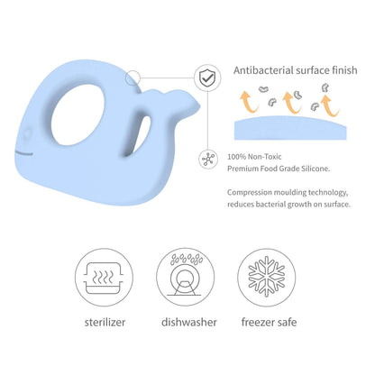 Wally Whale Teething Toy - Light Blue