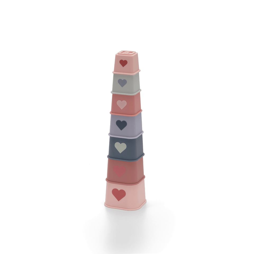 Silicone  Stacking Tower Pink