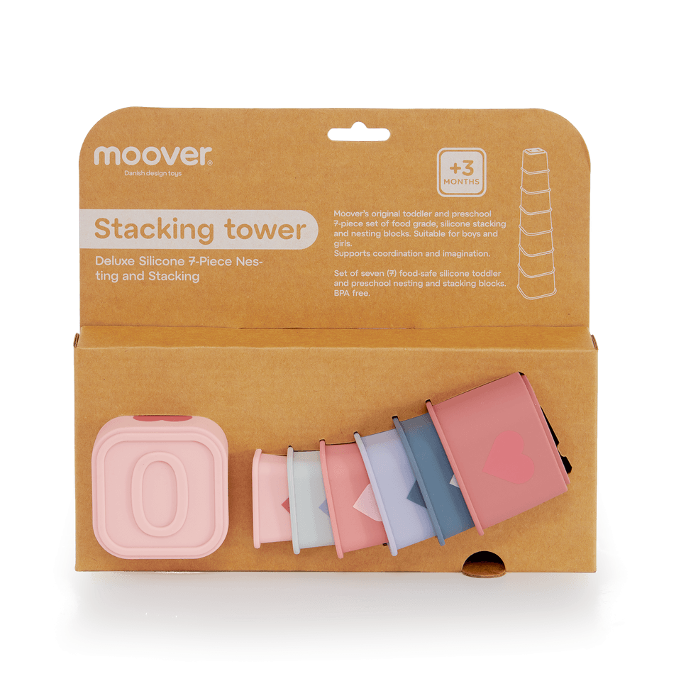Silicone  Stacking Tower Pink