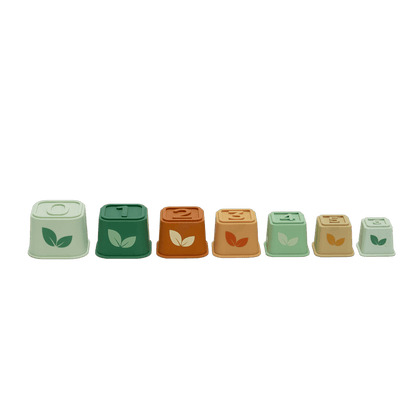 Silicone  Stacking Tower Green